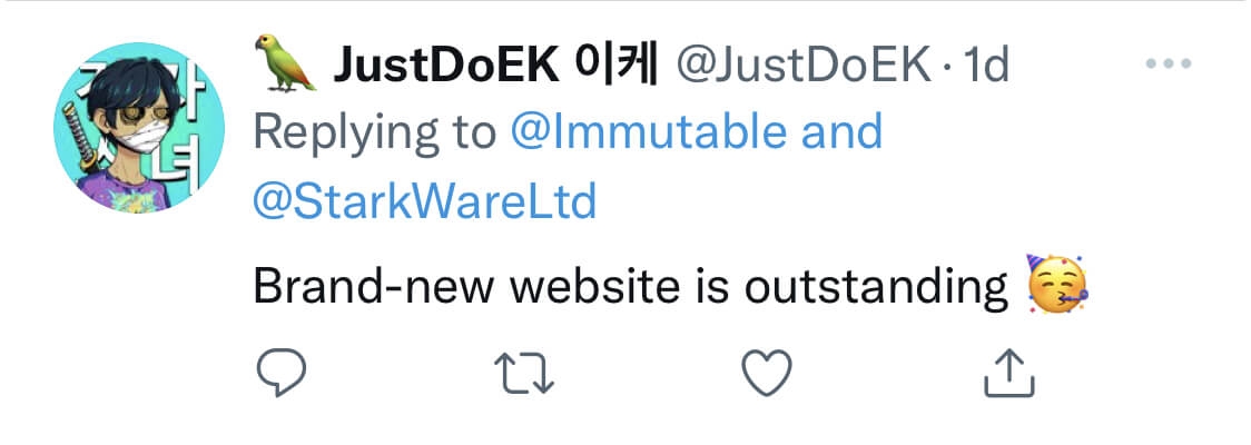 A tweet which states the brand new website is outstanding