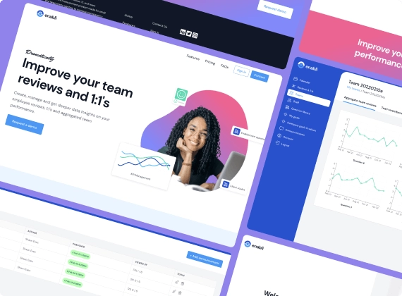 A collage of the Enabli website and application screens