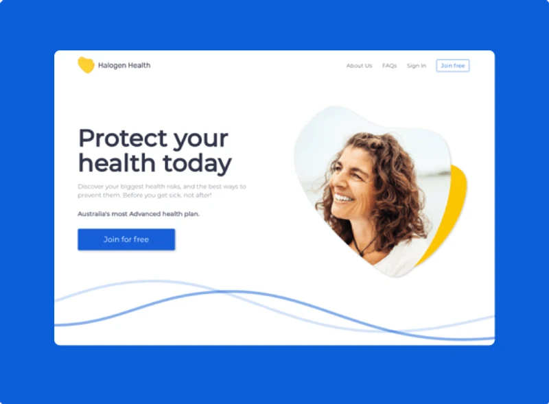 Homepage of the Halogen Health website
