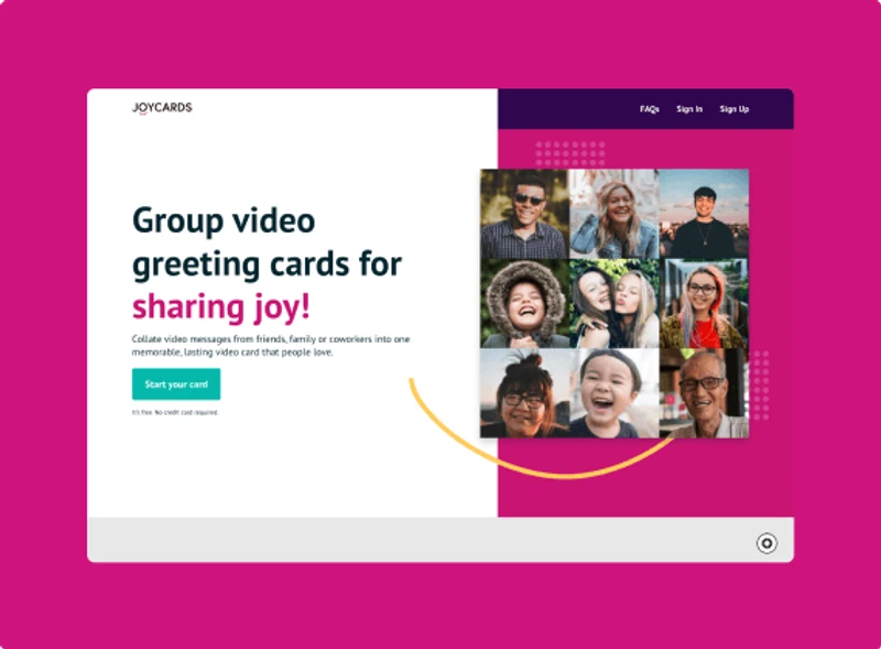 Joycards homepage