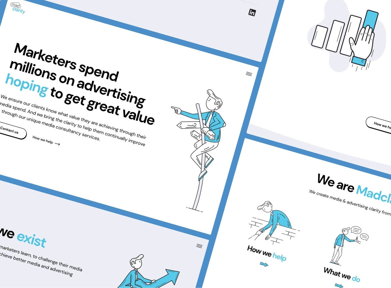 Screens of the Madclarity website