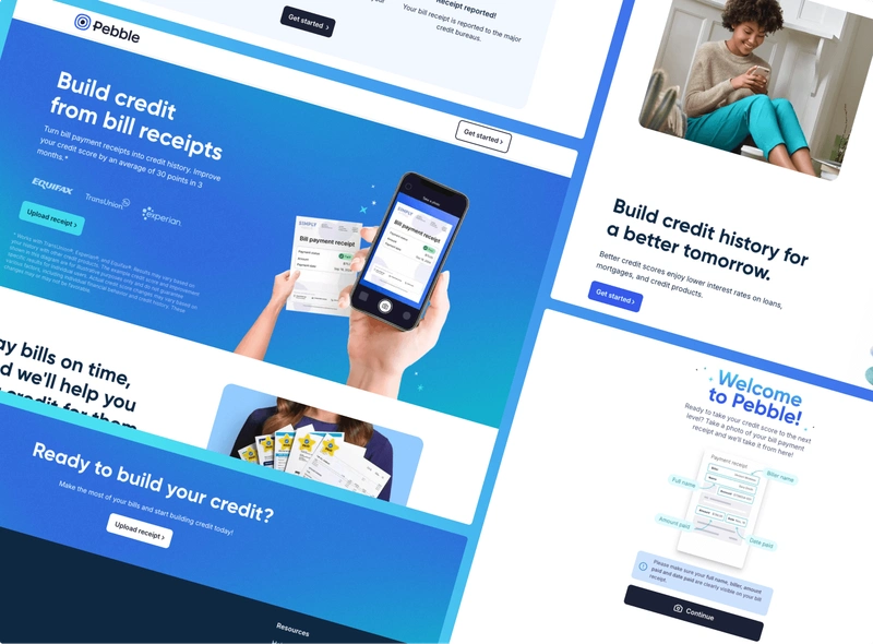 A collage of the Pebble website