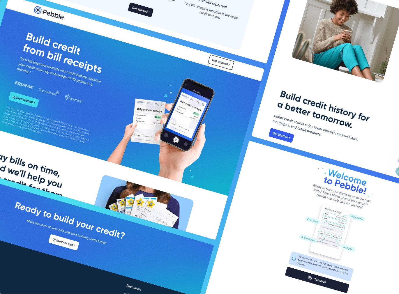 Pebble fintech web app and website