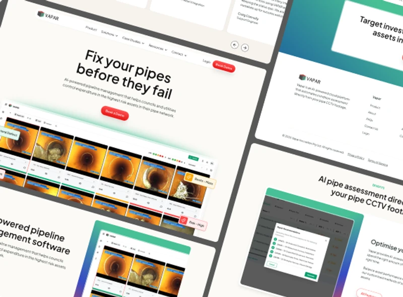 Screens from the Vapar website