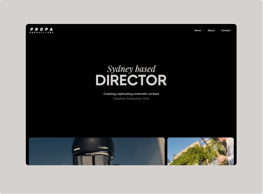 Propa Productions Webflow website