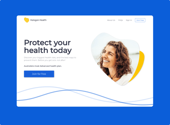 Homepage of the Halogen Health website